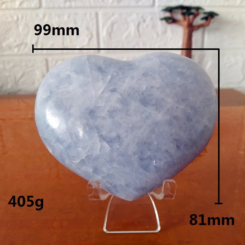 Blue Celestite Crystal Heart-ToShay.org