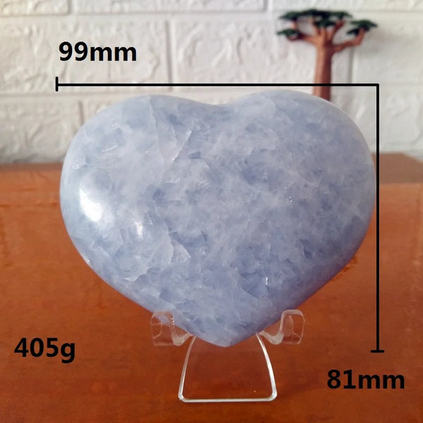 Blue Celestite Crystal Heart-ToShay.org