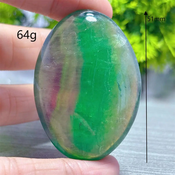 Rainbow Fluorite Palm Stone-ToShay.org