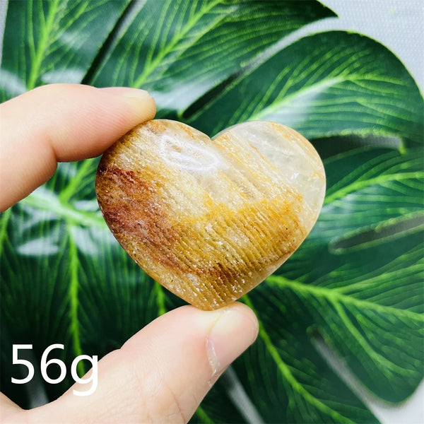 Yellow Garden Ghost Quartz Heart-ToShay.org