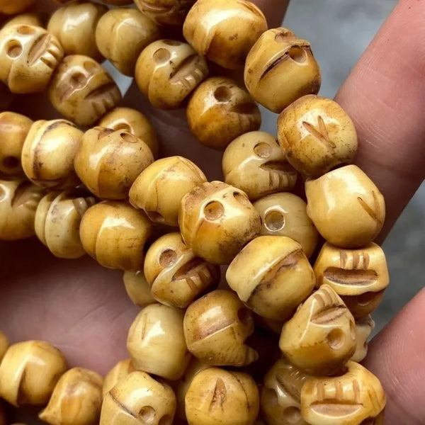 Tibetan Yak Bone Skull Mala-ToShay.org