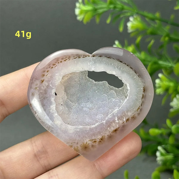 Grey Agate Geode Heart-ToShay.org