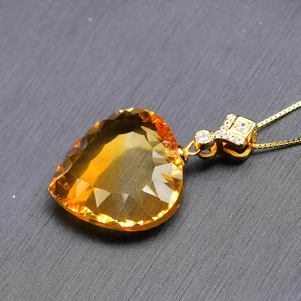 Yellow Citrine Quartz Pendant-ToShay.org