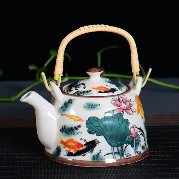 White Painted Porcelain Tea Pot-ToShay.org