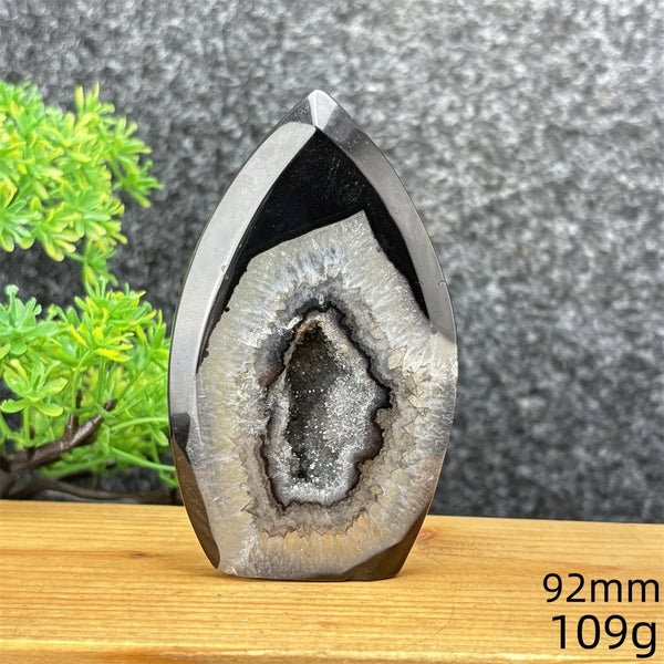 Black Agate Geode Torch-ToShay.org