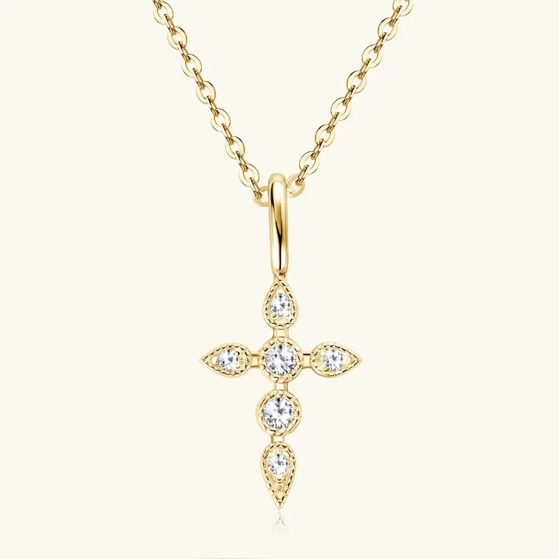 Gold Diamond Cross Pendant-ToShay.org