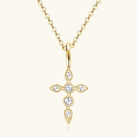 Gold Diamond Cross Pendant-ToShay.org
