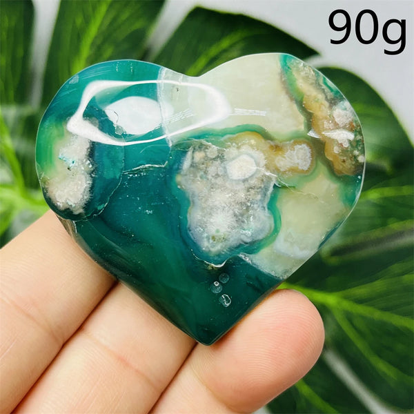 Green Flower Agate Heart-ToShay.org