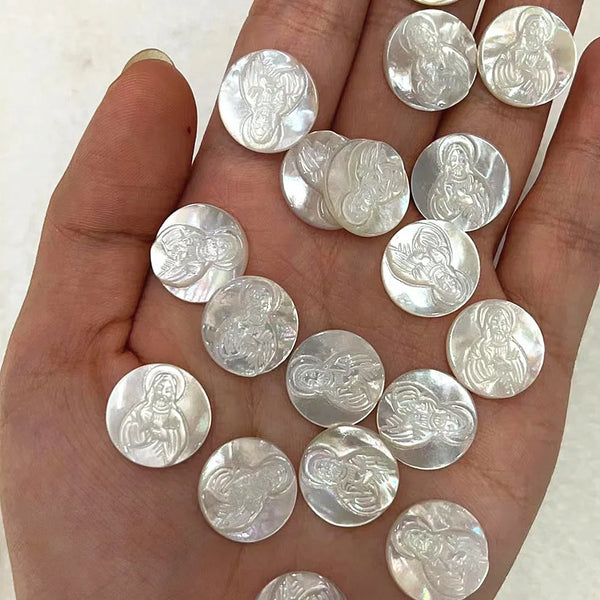 White Shell Religious Pendants-ToShay.org