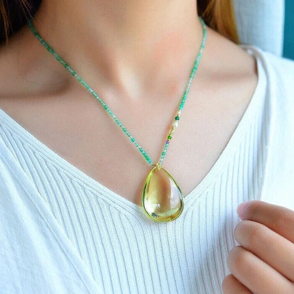 Yellow Citrine Quartz Pendant-ToShay.org