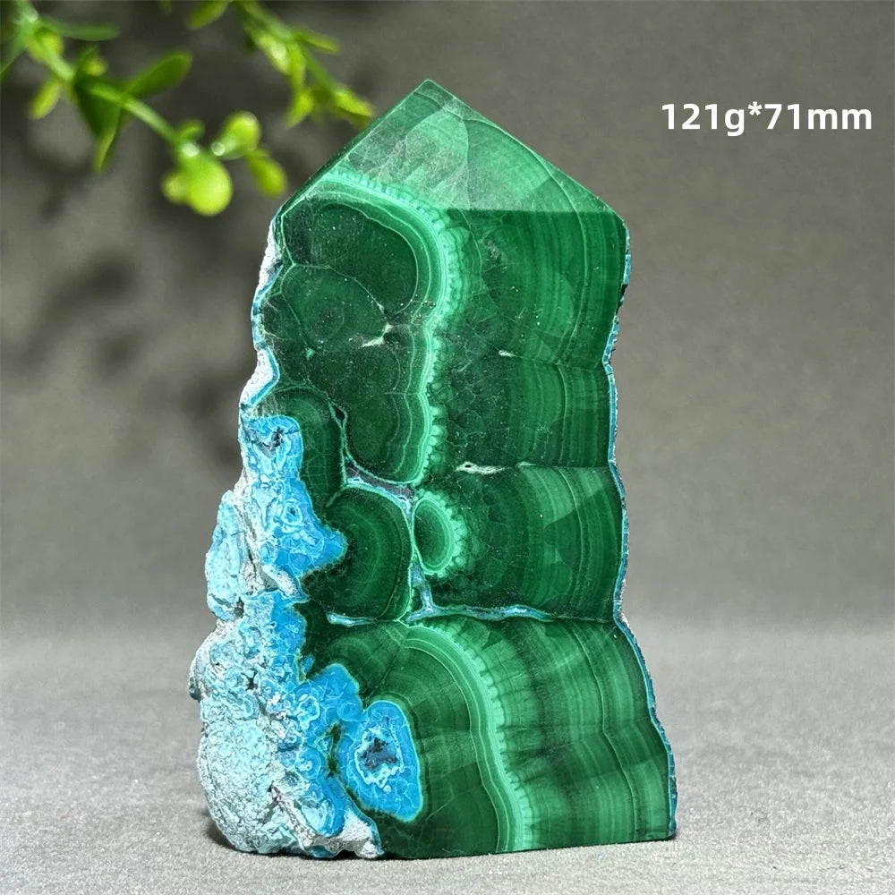 Blue Chrysocolla Malachite Point-ToShay.org