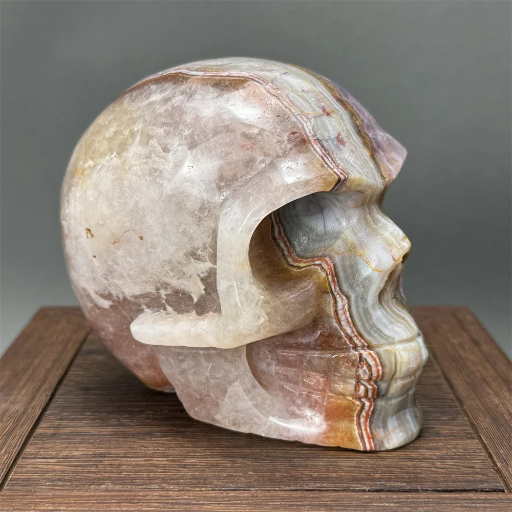 Natural Fantasy Amethyst Skull Hand-Carved Skull Aura Super Energy Home Decoration Witchcraft Altar Meditation Ornaments-ToShay.org