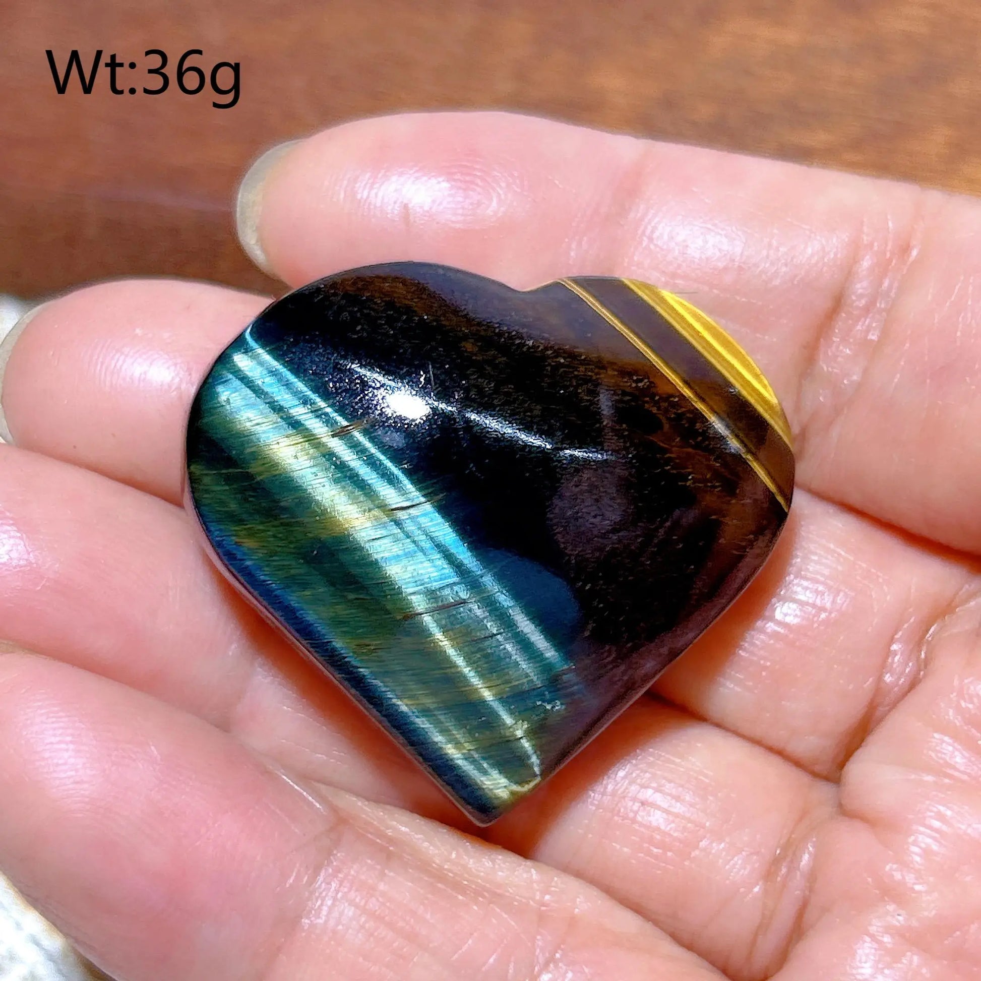Yellow Blue Tiger Eye Heart-ToShay.org