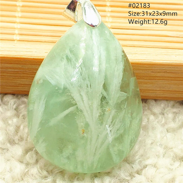 Green Feather Fluorite Pendant-ToShay.org