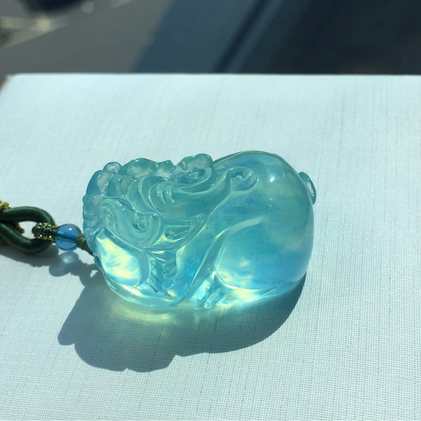 Blue Aquamarine Pixiu Necklace-ToShay.org
