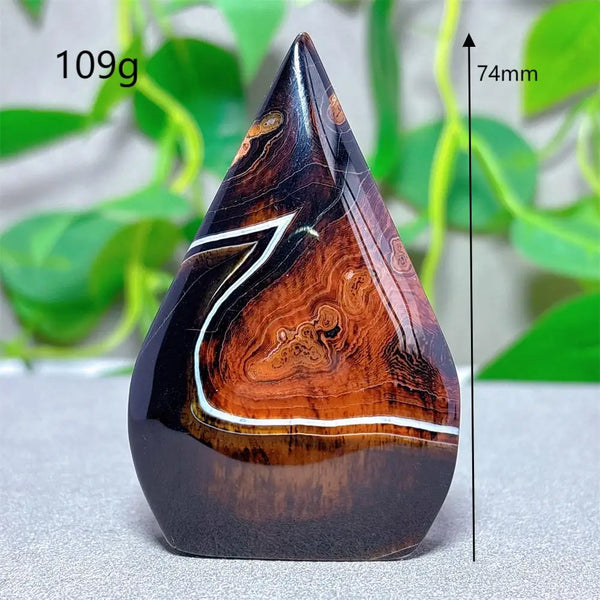 Black Red Silk Agate Flame-ToShay.org