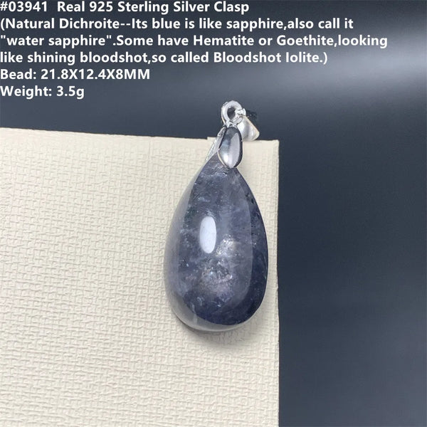 Red Blue Cordierite Pendants-ToShay.org
