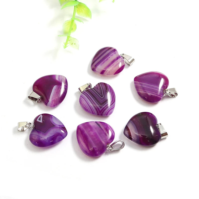 Mixed Stripe Agate Hearts-ToShay.org