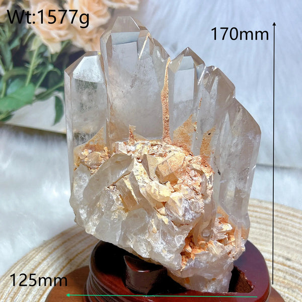 Clear Rainbow Quartz Cluster-ToShay.org