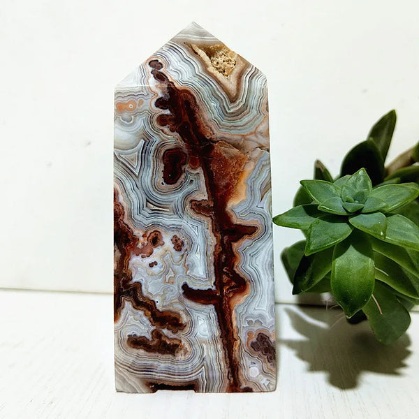 Red Lace Agate Wand Point-ToShay.org