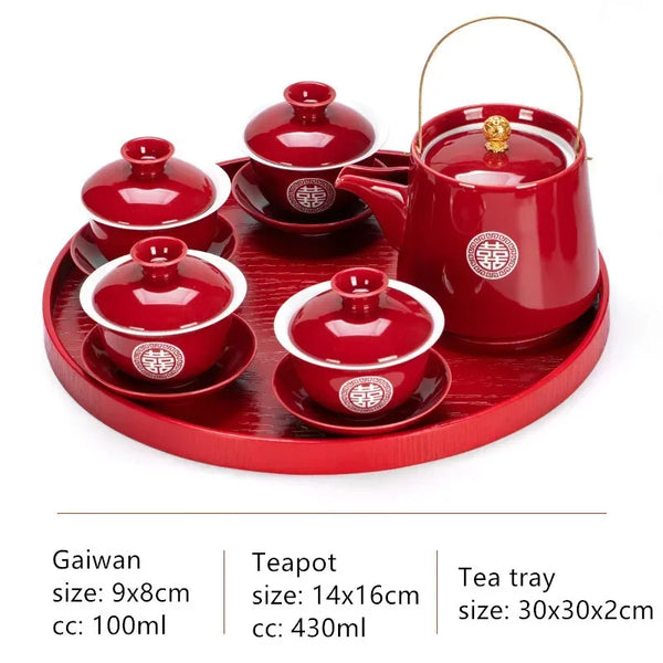 Red Ceramic Tea Sets-ToShay.org