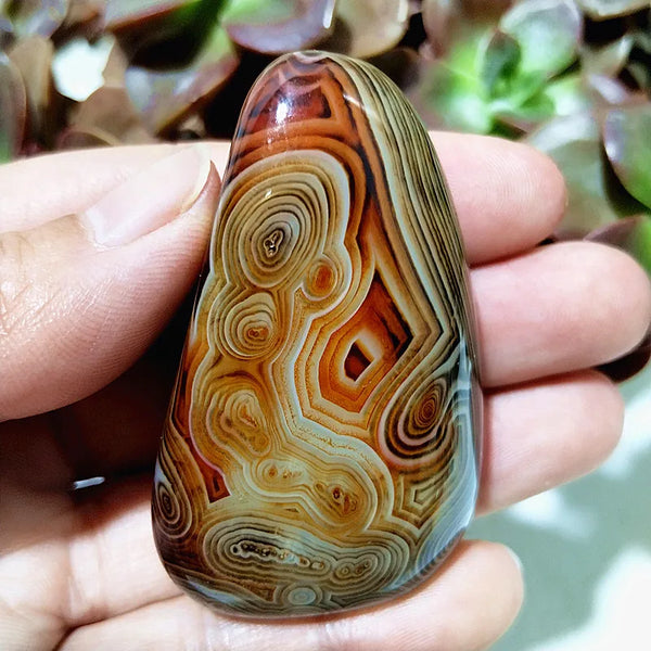 Red Flower Agate Palm Stone-ToShay.org