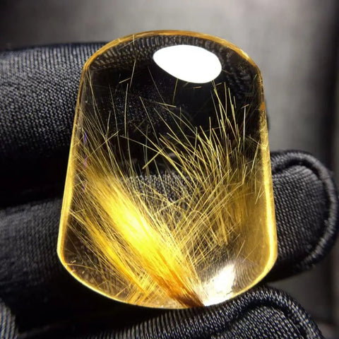 Gold Rutilated Quartz Pendant-ToShay.org