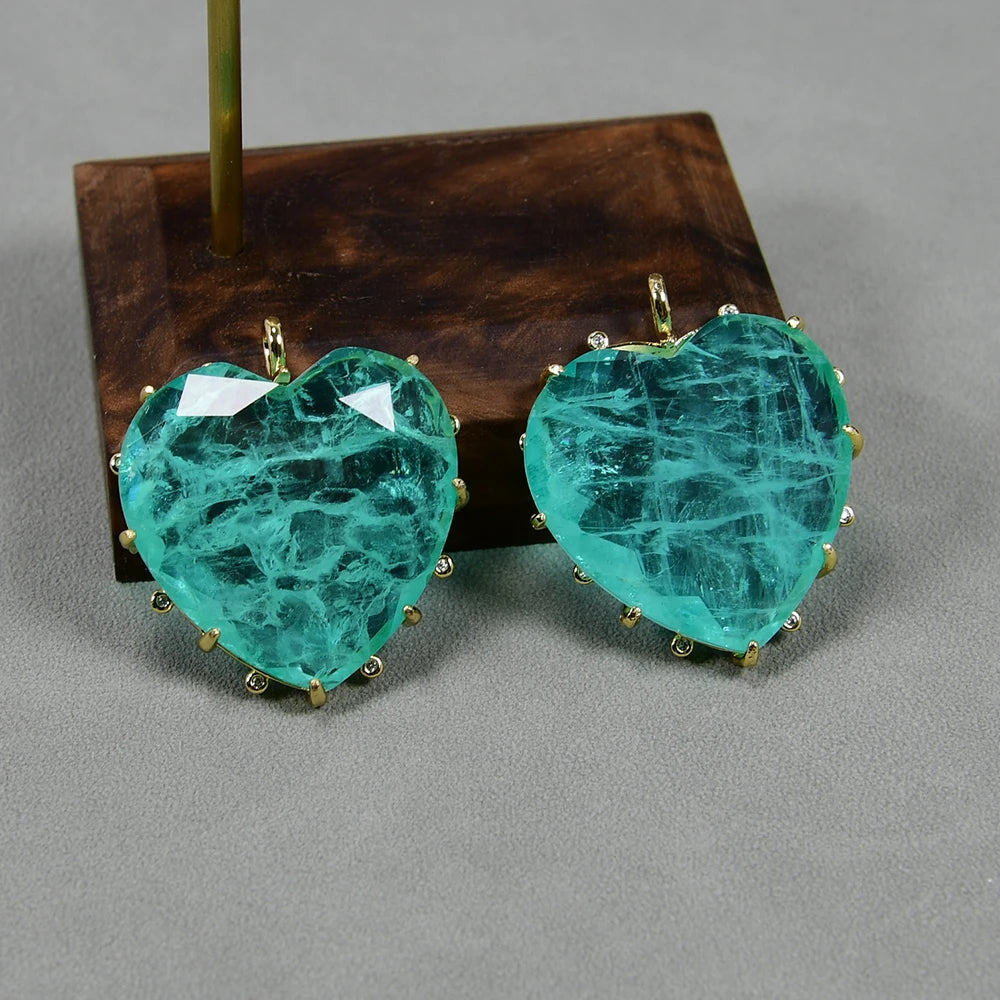 Green Crystal Quartz Hearts-ToShay.org