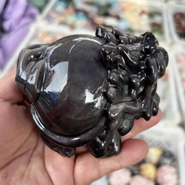 Black Silver Obsidian Dragon Turtle-ToShay.org