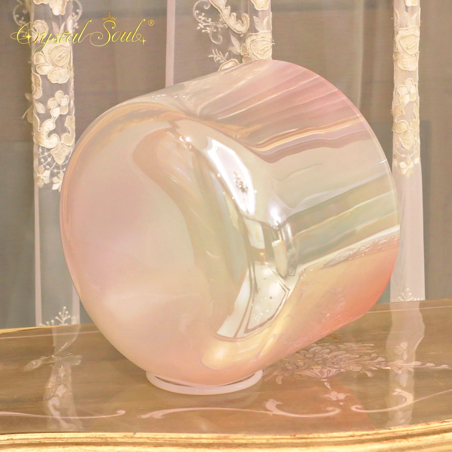 Pink Aurora Crystal Singing Bowl-ToShay.org