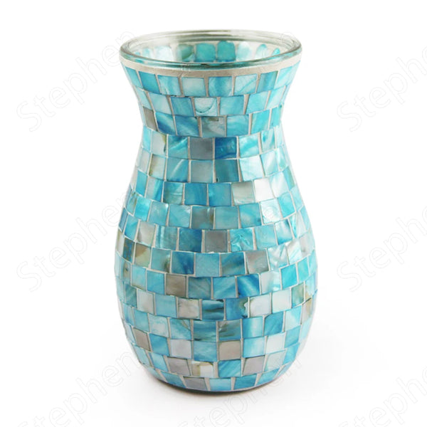 Blue Shell Glass Vase-ToShay.org