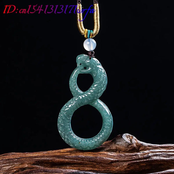 Green Jadeite Snake Pendant-ToShay.org