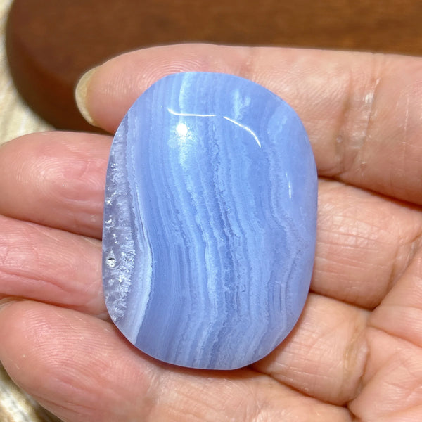 Blue Lace Agate Palm Stone-ToShay.org