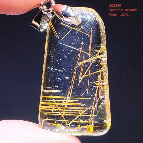 Gold Rutilated Quartz Pendant-ToShay.org