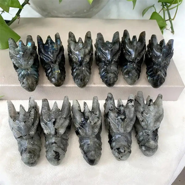 Grey Labradorite Dragon Head-ToShay.org