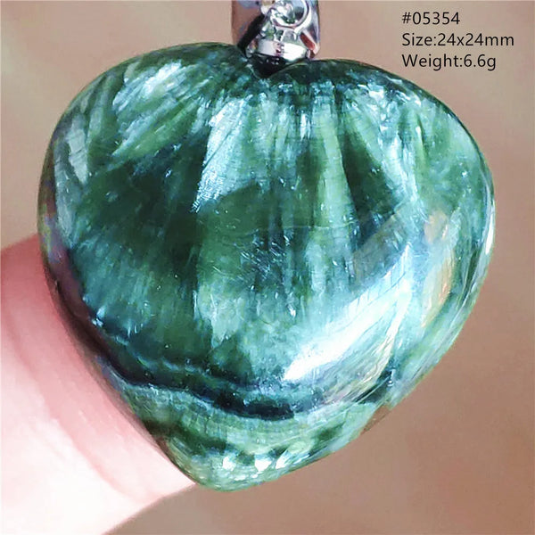 Green Seraphinite Heart Pendant-ToShay.org