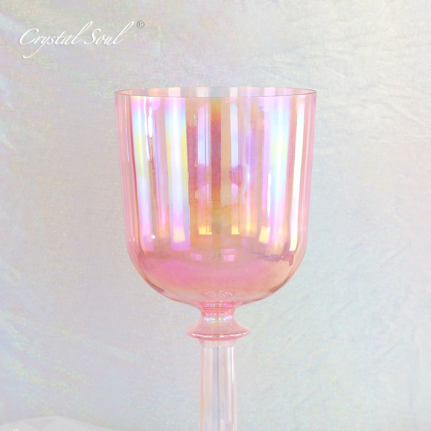 CrystalSoul 432Hz pink Double Headed Crystal Chalice Holy Grail Perfect Pitch Customized Tone-ToShay.org