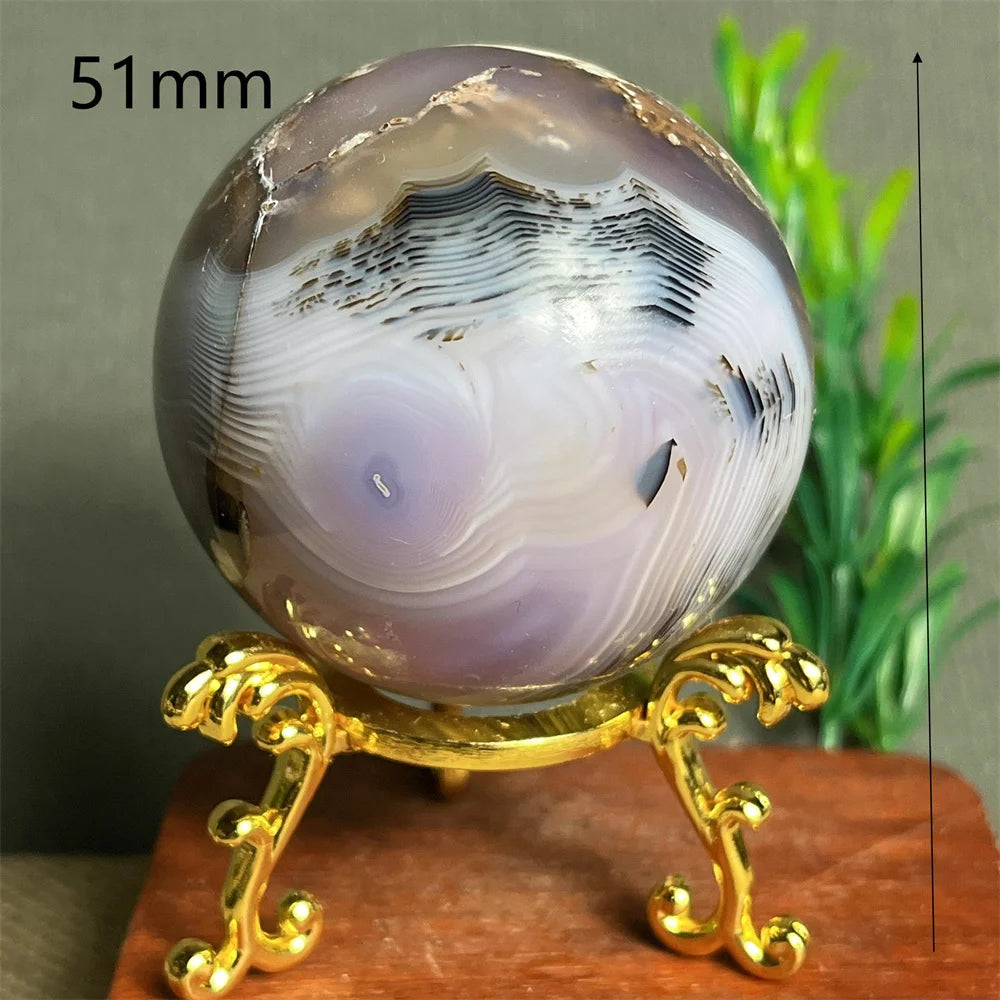 Green Purple Flower Agate Ball-ToShay.org