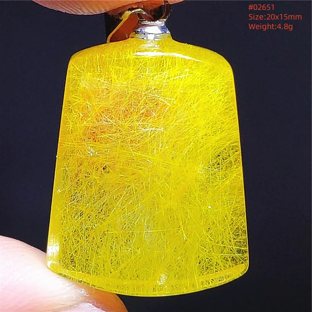 Gold Rutilated Quartz Pendant-ToShay.org