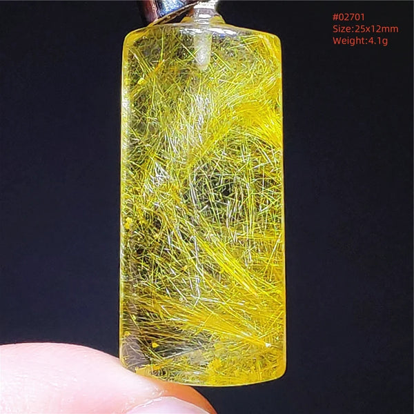 Gold Rutilated Quartz Pendant-ToShay.org