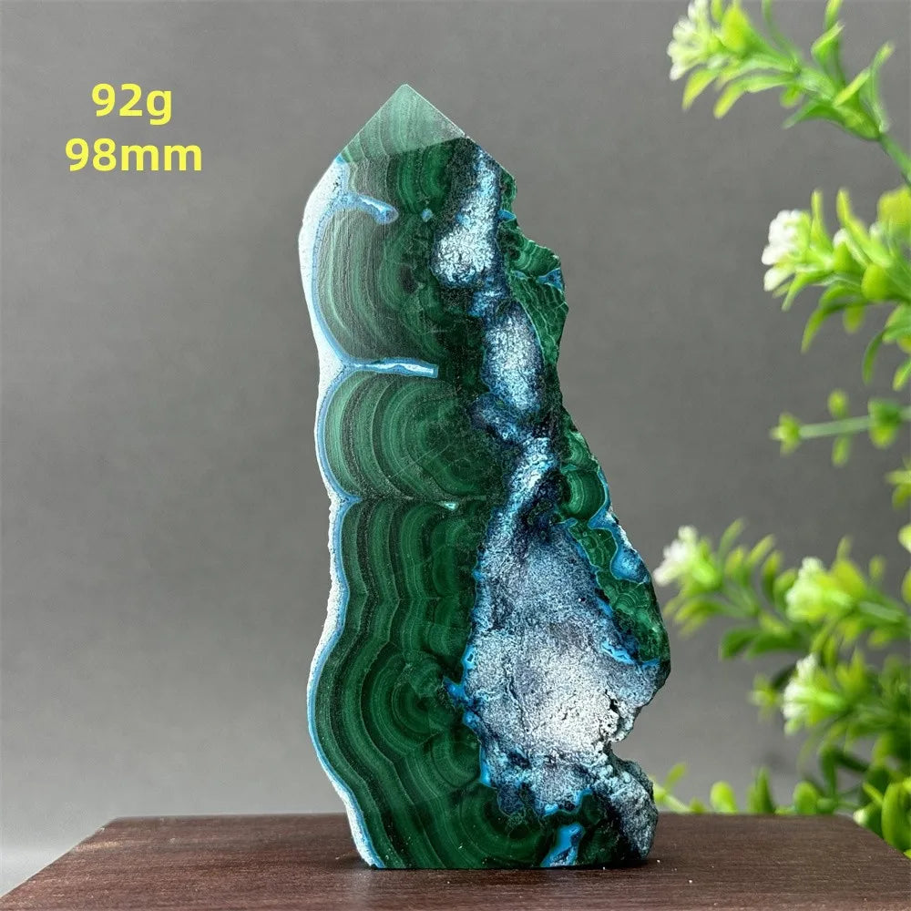 Blue Chrysocolla Malachite Point-ToShay.org