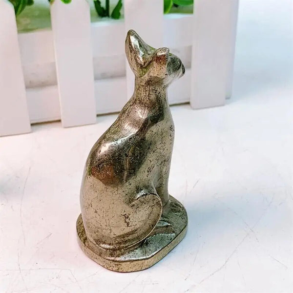 Gold Pyrite Egyptian Cat Statue-ToShay.org