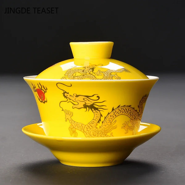 Dragon Gaiwan Ceramic Tea Bowl-ToShay.org