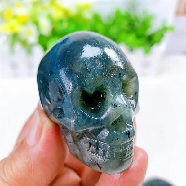 Blue Labradorite Heart Eye Skull-ToShay.org