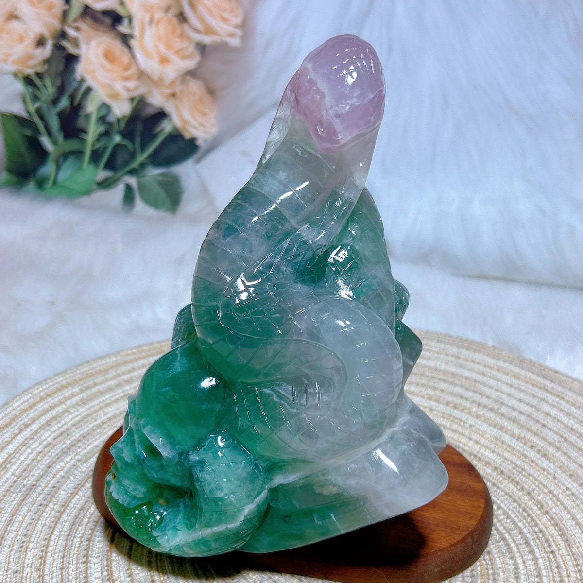 Green Fluorite Snake Skull-ToShay.org