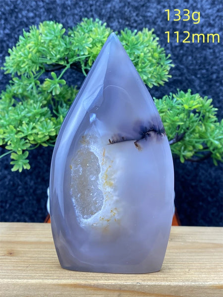 Blue Agate Geode Flame-ToShay.org