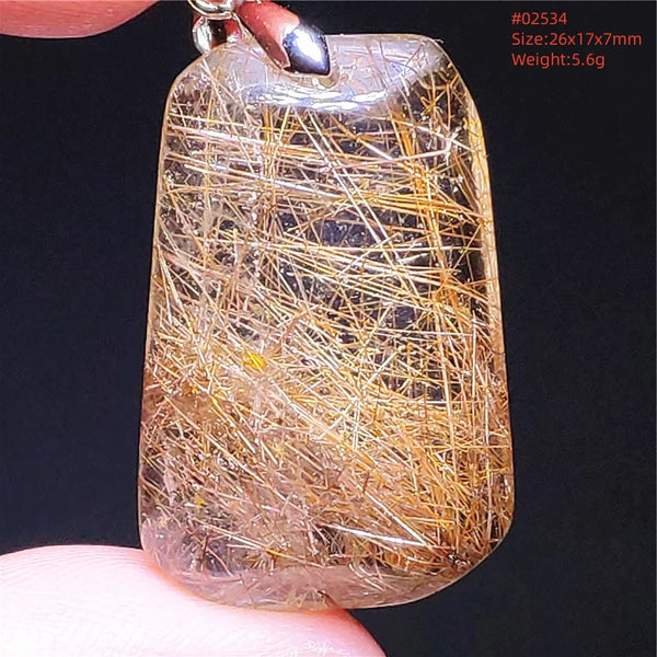 Gold Rutilated Quartz Pendant-ToShay.org