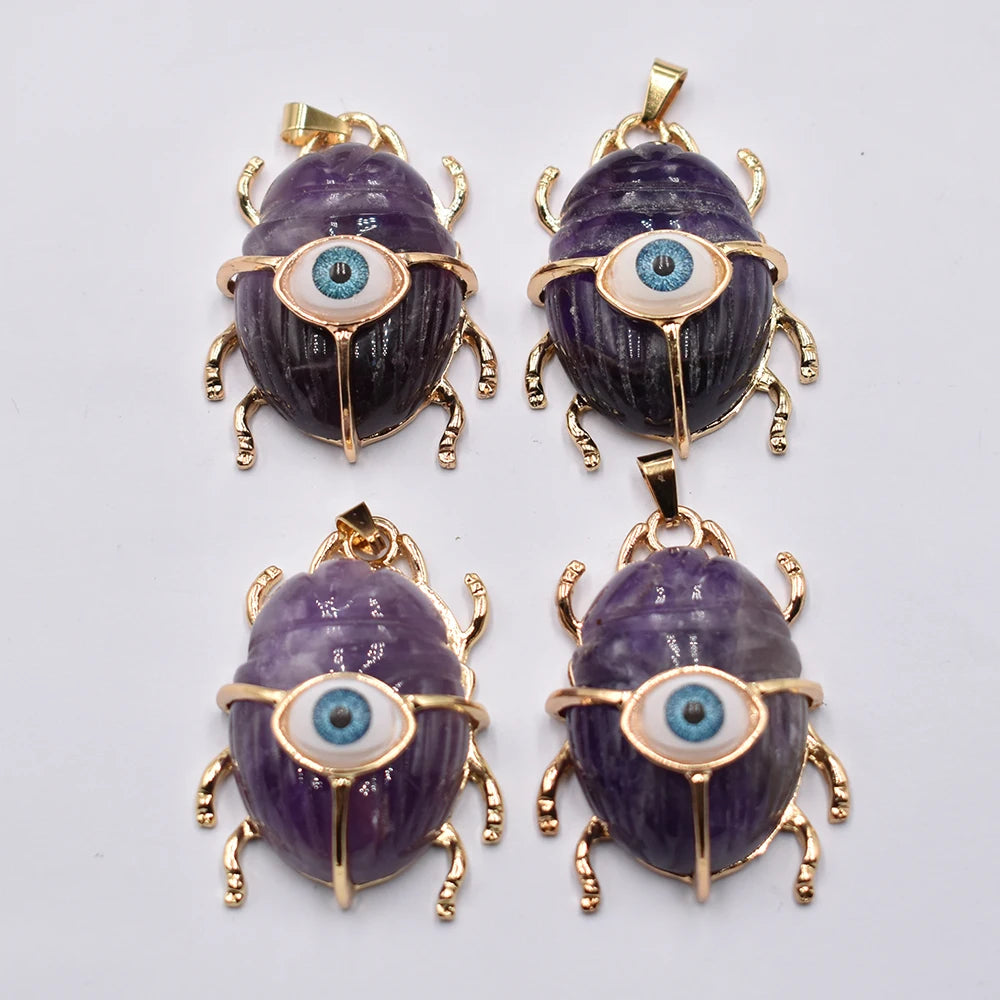 Mixed Crystal Beetle Pendants-ToShay.org