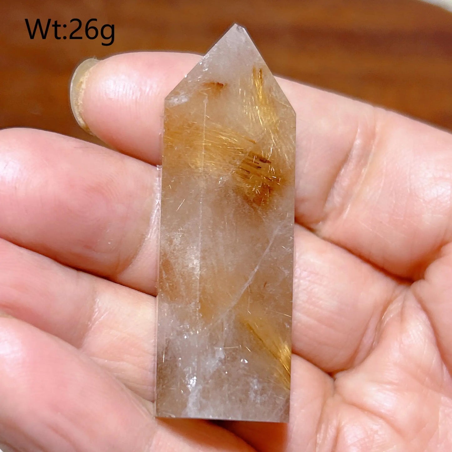 Gold Rutilated Crystal Point-ToShay.org