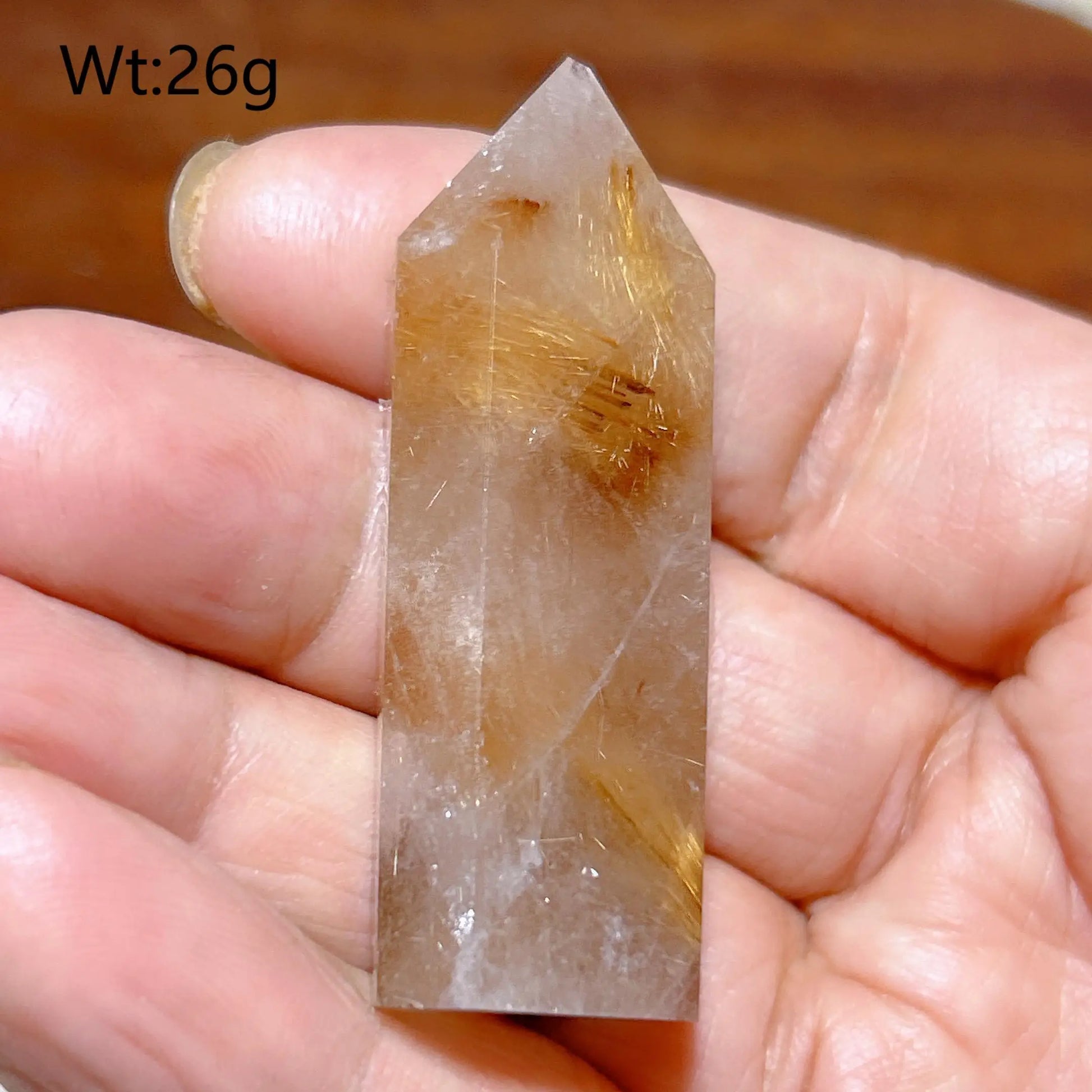 Gold Rutilated Crystal Point-ToShay.org